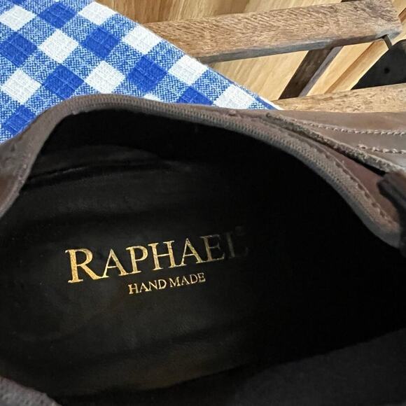 RAPHAEL brown soft leather and suede, women's size 8-8.5 - Picture 5 of 8